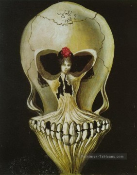 Ballerine dans une tête de mort Salvador Dali Peinture à l'huile